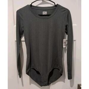 NWT 32 Degrees Cozy Heat Womens Scoop-Neck Extra Warm Bodysuit Charcoal Size M